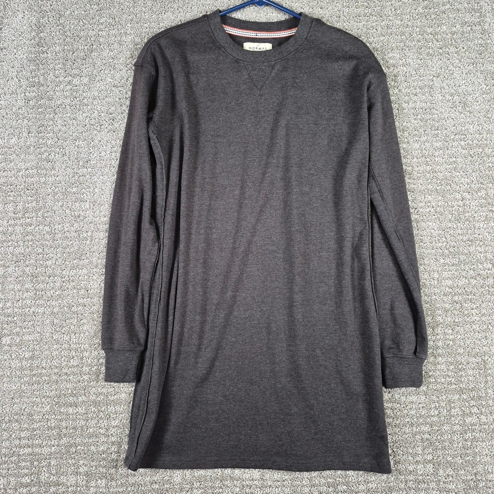 The Normal Brand Puremeso Everyday Dress Womens S Gray Sweatshirt Shift Mini
